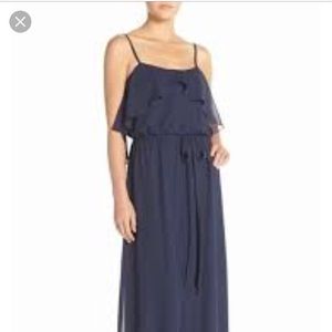 Long Navy Long Bridesmaid Dress - Nouvelle Amsale